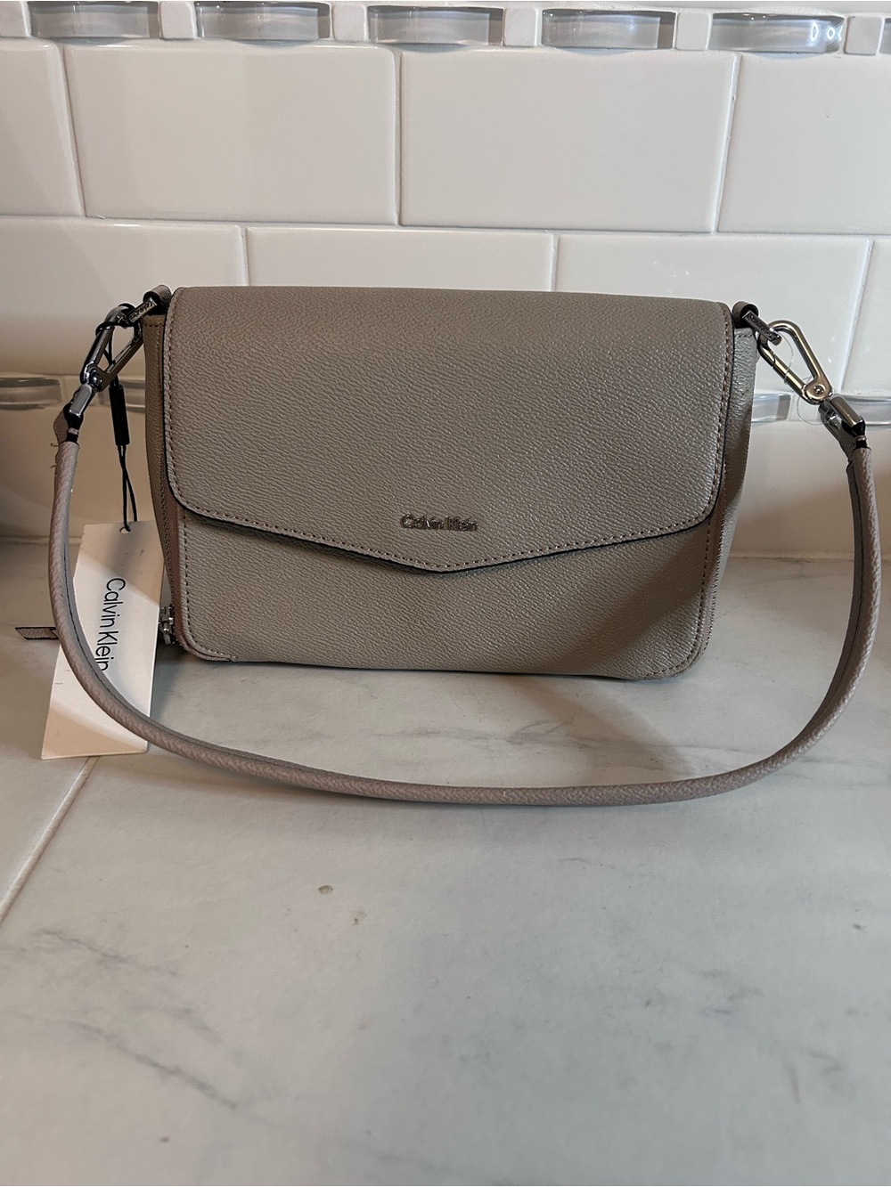 Calvin Klein grey / Taupe handBag / purse. New with tags!